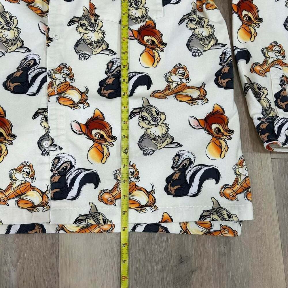 Disney Bambi Thumper Button Up Shirt Size US/AU XL Off White All Over - Picture 6 of 7